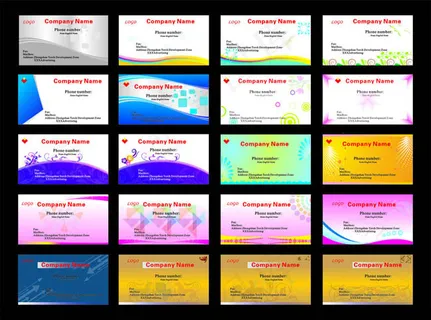 炫彩科技名片卡片设计矢量素材