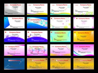 炫彩科技名片卡片设计矢量素材