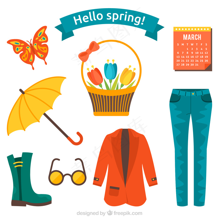 春天衣服和东西