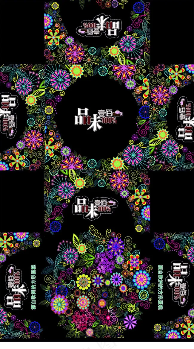 蛋糕盒平面展开图psd高清原创(6142X11020(DPI:300))psd模版下载