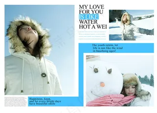 {那时情深}时尚杂志跨页写真模板