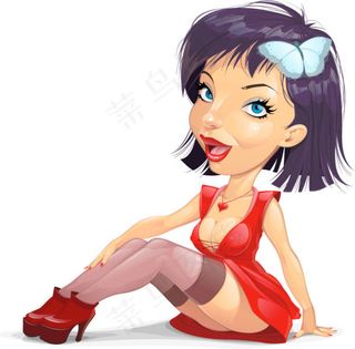 卡通女人Illustrator 0...