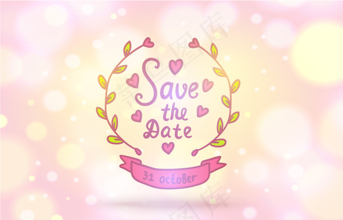 唯美背景手绘花纹婚礼素材