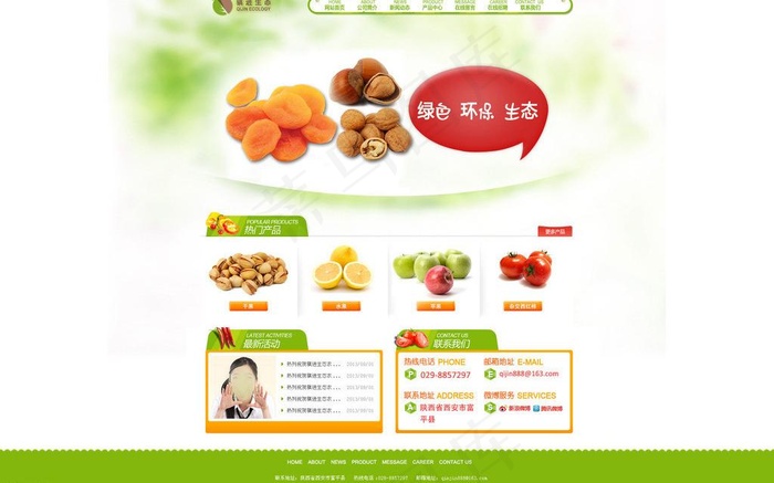 清新网站模板图片