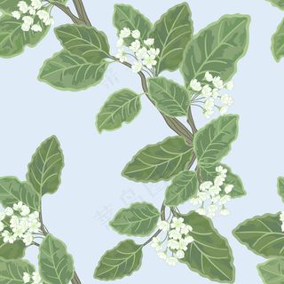 矢量图素材绿色树叶底纹花纹图案