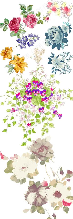 高清分层玫瑰蔷薇素材