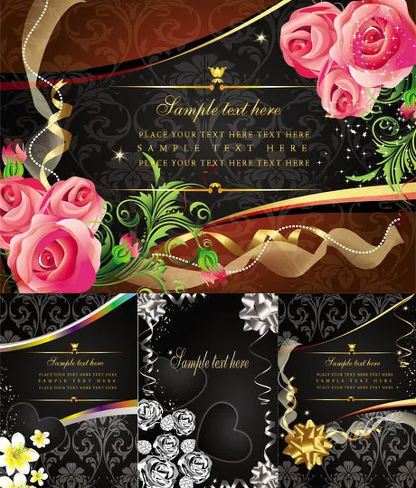 高贵奢侈精美贺卡矢量素材eps,ai矢量模版下载