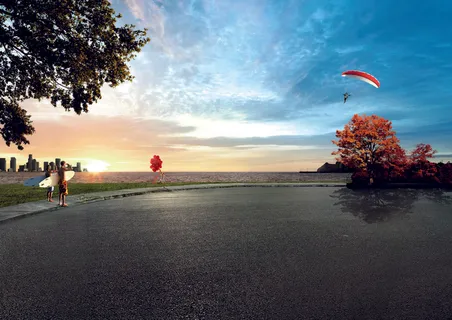 海滩跳伞夕阳图片 海滩跳伞夕阳图片
