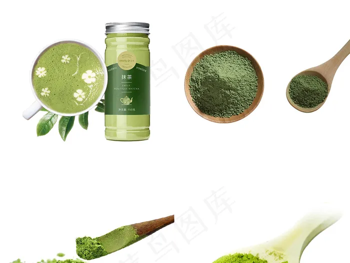 绿色抹茶粉png图片免抠素材psd模版下载