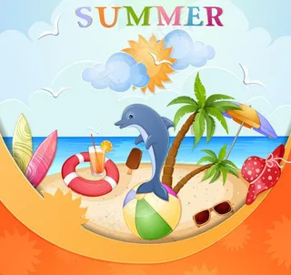 夏日旅游背景图片