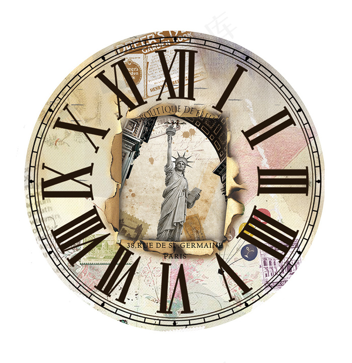 古典自由女神钟面设计