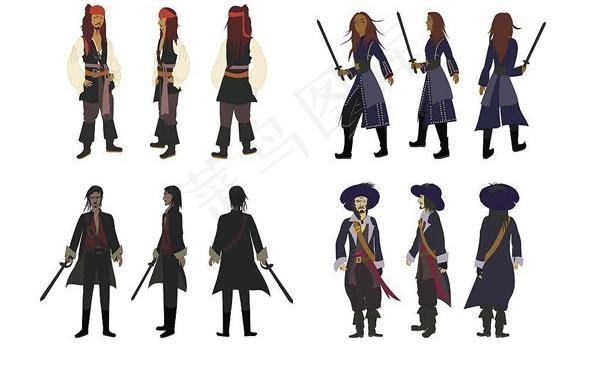 CDR格式加勒比海盗人物矢量素材