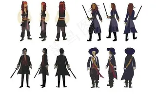 CDR格式加勒比海盗人物矢量素材