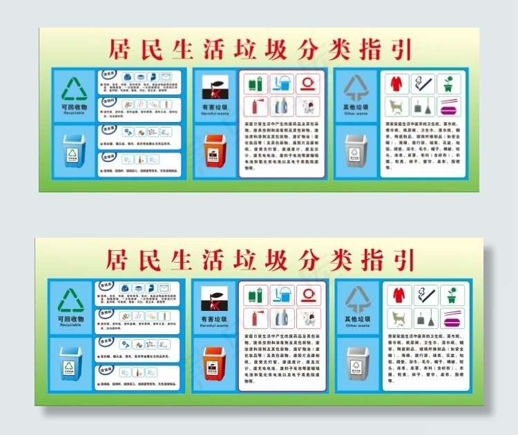 垃圾分类 宣传栏cdr矢量模版下载