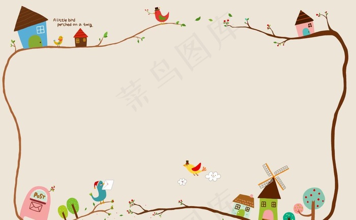 树枝上的房子psd模版下载