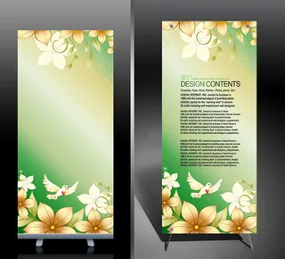 精美花纹X展架设计 易拉宝设计