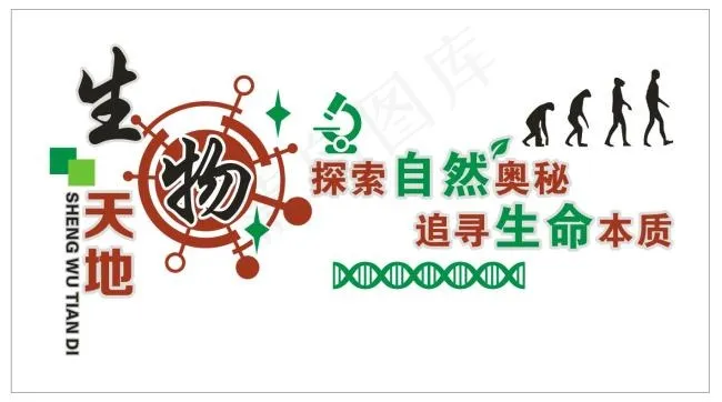 生物主题墙 校园文化cdr矢量模版下载