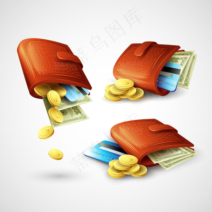 财富金袋子金钱矢量素材eps,ai矢量模版下载