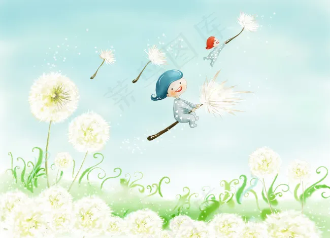 卡通插画背景(3425X2480(DPI:300))psd模版下载