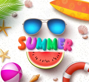 海滩旅游沙滩元素设计矢量素材