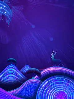 蓝色梦幻高清鹿背景素材 蓝色梦幻高清鹿背景素材