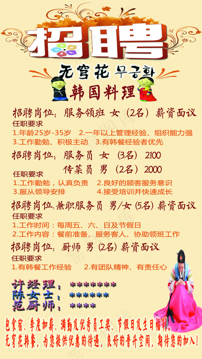 韩餐招聘psd模版下载