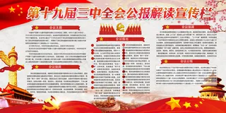 第十九届三中全会公报解读宣传展板