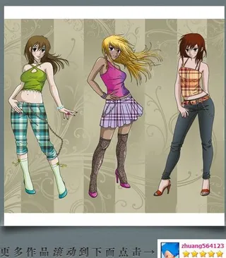 矢量性感美女动漫图片