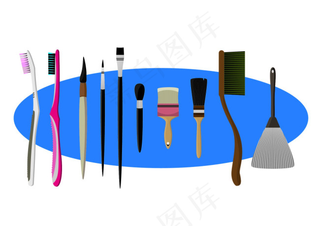 各种刷子和牙刷ai矢量模版下载