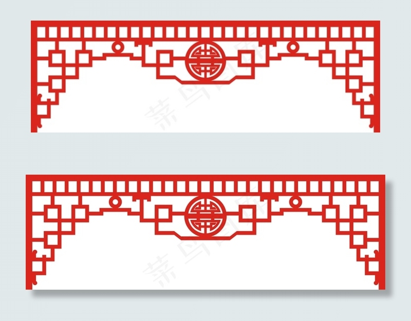 中国风剪纸传统文化矢量边框