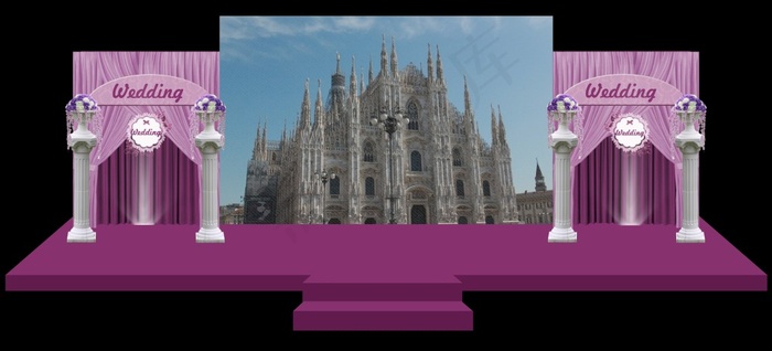 婚礼背景舞台展示图高清PSD素材免费下载