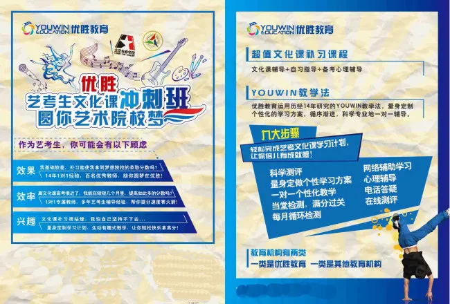 优胜教育艺术考试招生ai矢量模版下载