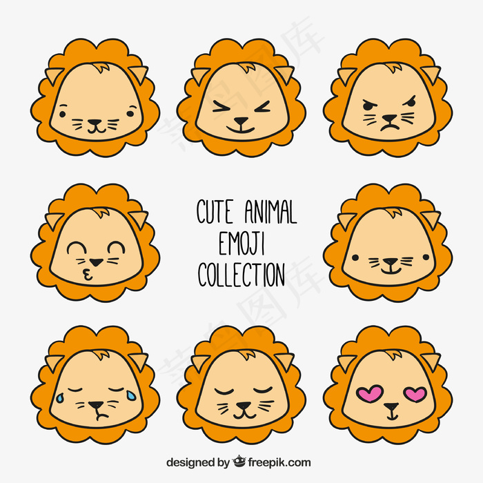 北欧简约卡通狮子矢量标志