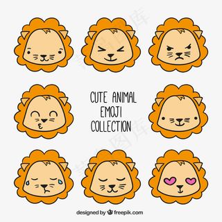 北欧简约卡通狮子矢量标志