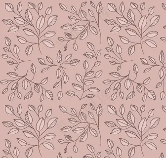 手绘树枝无缝背景矢量素材下载