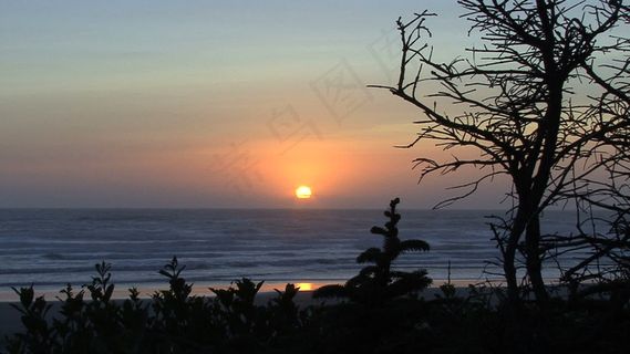 夕阳在俄勒冈海岸股票视频