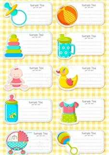 可爱婴儿宝宝用品卡片图片