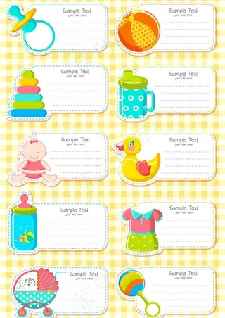 可爱婴儿宝宝用品卡片图片