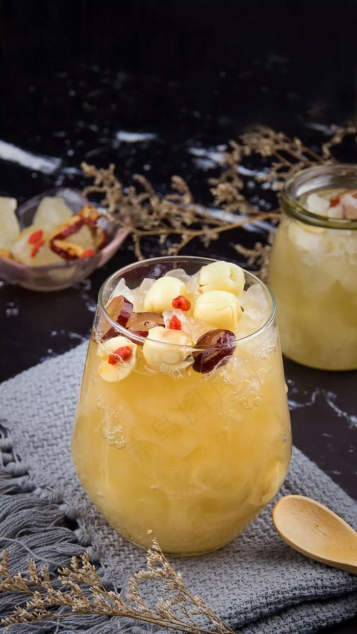 莲子红枣饮料高清摄影图片