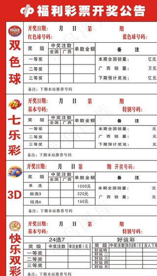 福利彩票开奖公告牌图片