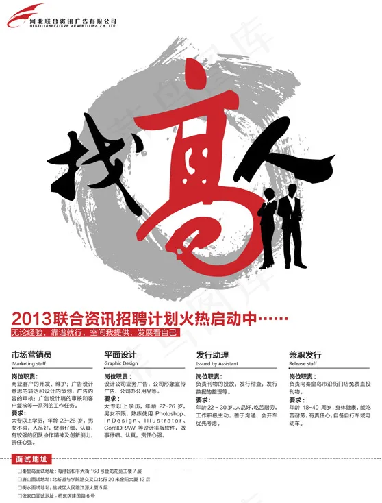 找高人招聘宣传海报PSD素材psd模版下载