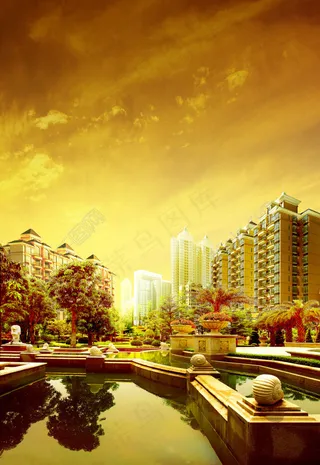 中国风地产文化展板背景