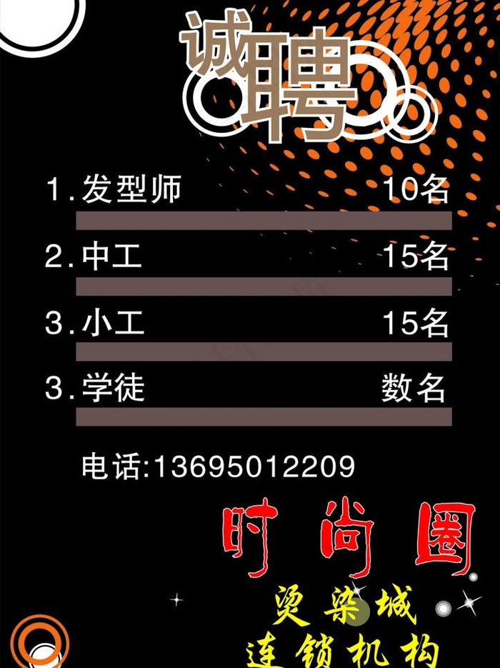 理发店招聘图片