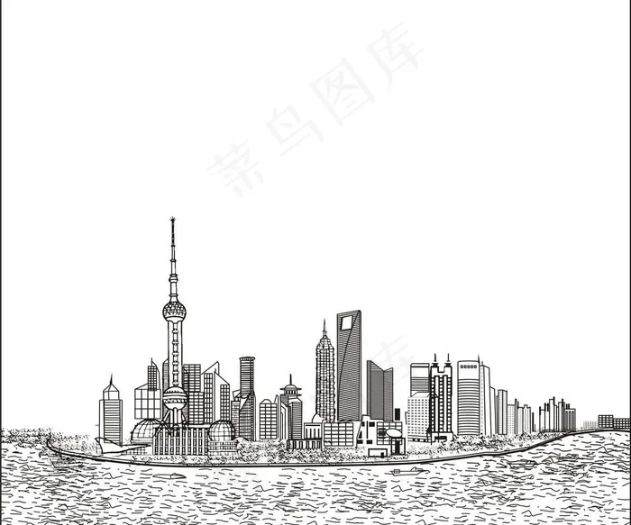 上海景观图图片cdr矢量模版下载
