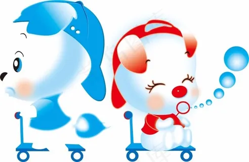 两只呆萌小狗滑板记