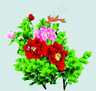 矢量牡丹花