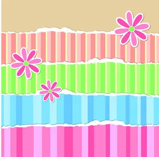 彩色条纹撕纸背景矢量素材