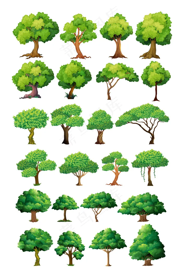 多款绿树植物矢量素材图片