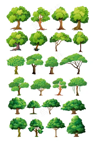 多款绿树植物矢量素材图片