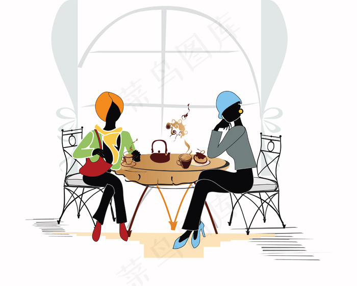 路边咖啡馆05矢量